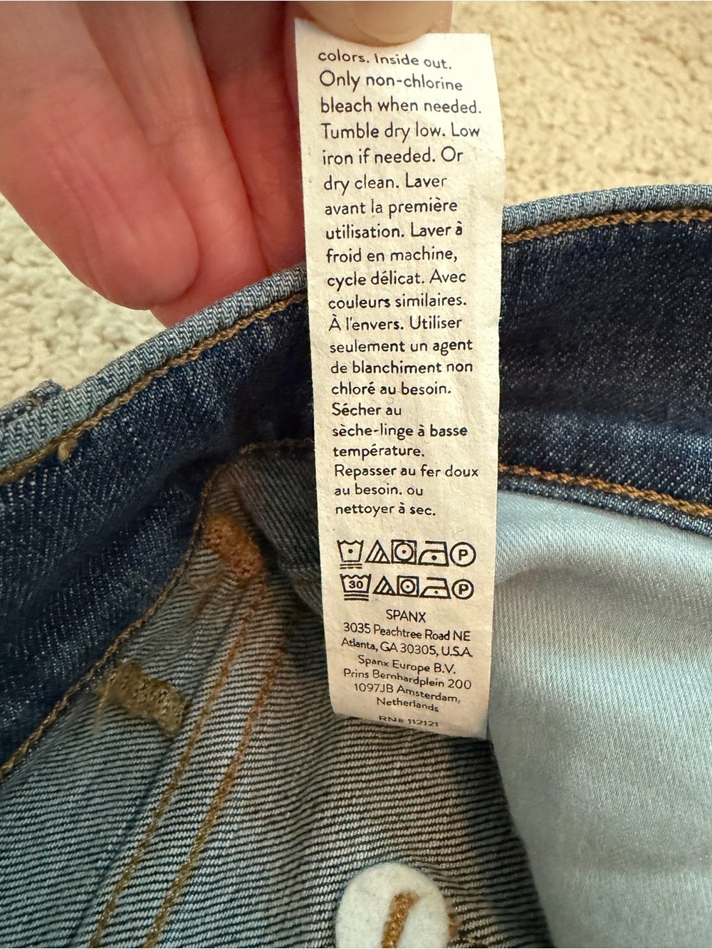 SPANX SPANXshape™ EveryWear Cropped Wide Leg Jeans Women's Size M Blue Stretch - Picture 11 of 15